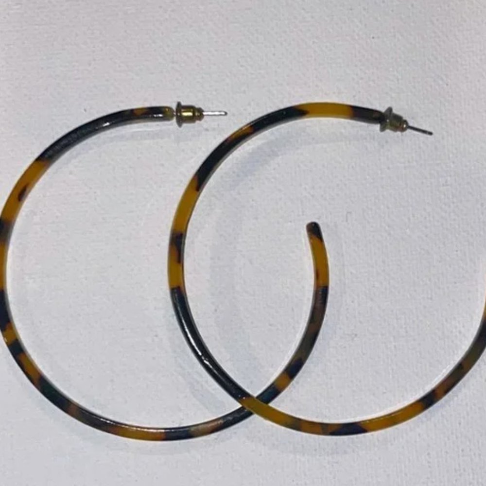 J. Crew Tortoise Hoop Earrings